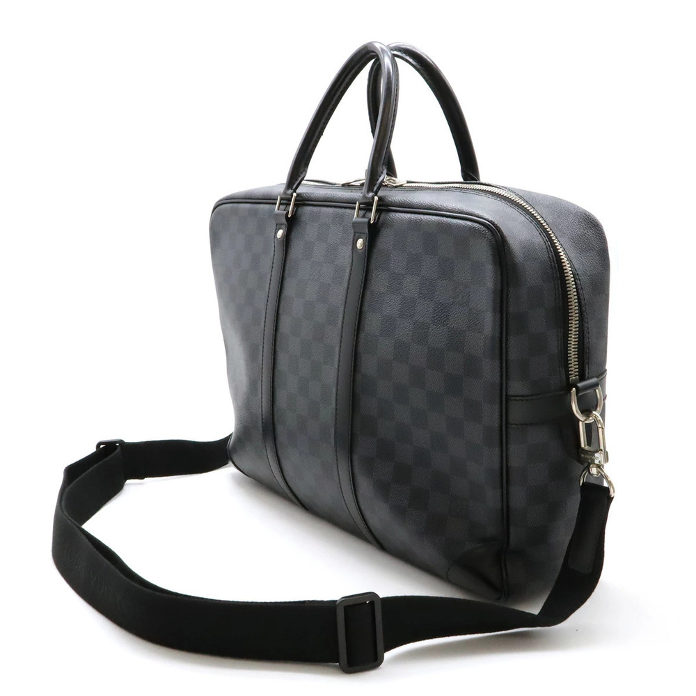 Louis Vuitton Bag Briefcase Graphite Damier Business Port PDV Black Voyage Black